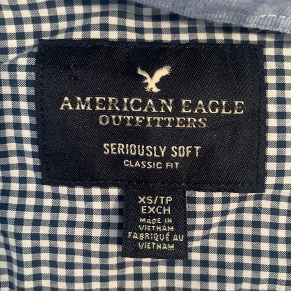 American Eagle Seriously Soft Classic Fit Collared Button Down Shirt Men’s XS - Picture 2 of 13